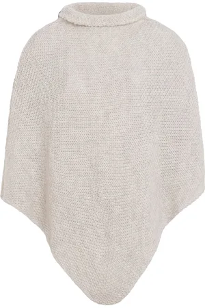 Knit Factory Coco Gebreide Poncho - Met ronde kraag - Dames Poncho - Gebreide mantel - winter poncho - - One Size