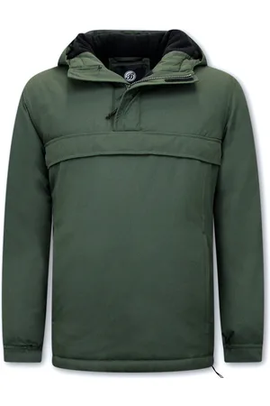 Beluomo Heren Jas Over je Hoofd Anorak WinterJas