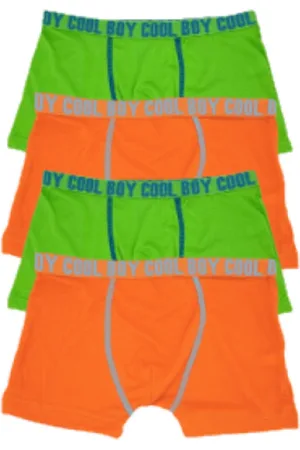 Merkloos 4 Bamboe Boxershorts voor Jongens | | Groen |