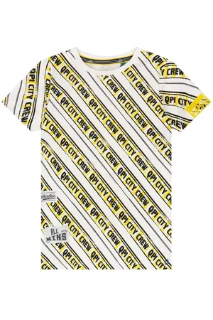 Quapi T-shirt Adam empire yellow stripe - maat 134/140