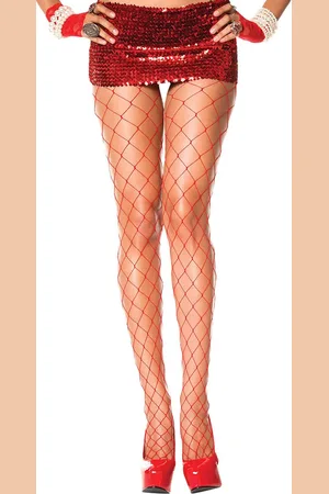 Merkloos Amaranta- Private Sexy Stocking Fishnet Rood- Standart