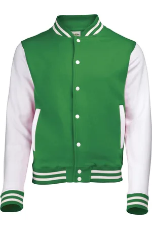 AWDis Varsity jacket, Kelly Green/White