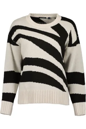 Blue Seven Dames trui - gebreide trui ronde hals - 247830 - print - maat 42