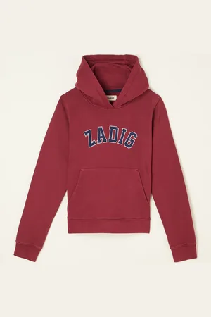 Zadig & Voltaire Zadig&Voltaire Kids Justin hoodie met logoborduring en steekzakken -