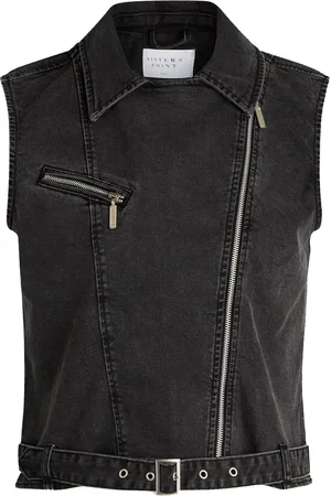 SisterS point Vest Owi-ve Black wash maat - S