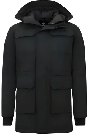 Enos Winterjas Heren Parka - Gewatteerde Jassen Heren - 7169 - Zwarte Jas