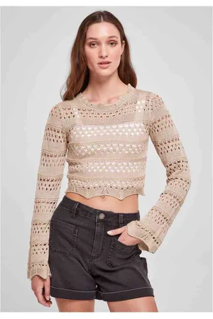 Urban classics Cropped Crochet Knit Crop top - L