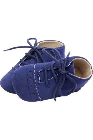 Merkloos Baby Schoenen - Baby Schoentjes 6-12 maanden - Met kleine decoratieve sterren - Pasgeboren Babyschoenen