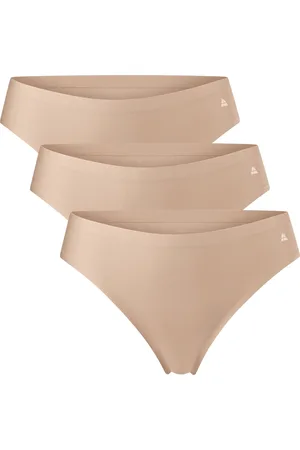 DANISH ENDURANCE Naadloze Strings voor Dames- Sporten & Iedere dag- 3-pack- Beige- XL