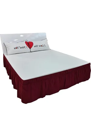 Merkloos Verstoorde Bed Rok Elastische Ruches Wrap Rond Bed Rok - Zijdezachte Luxe Stof - 7" Drop - Gegolfde en Geplooide Ruche