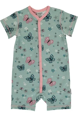 Maxomorra Rompersuit Button SS BUTTERFLY 86/92