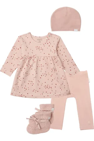 Noppies Kledingset - Meisjes - 4 delig - Jurk Nisib - Legging Naranja - Mutsje Muts Niland gebreid - Slofjes Nelson
