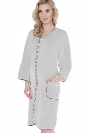 Merkloos Kuba zachte velours badjas voor dames - - katoen S