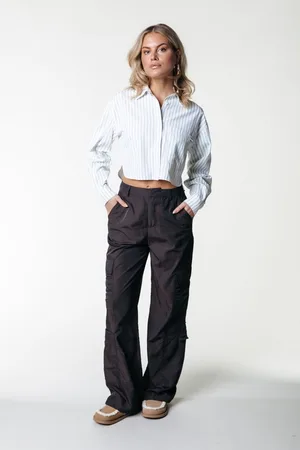 Colourful rebel Aliya Striped Cropped Blouse - XL