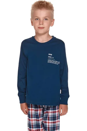 Doctor Nap Katoenen Familie Pyama Jongens | Lange Mouw Lange Broek | Pyjama Jongens | Matching Gezin Pyjama | Kerst Pyjama | Son Donker Blauw PDU.4343 134/140