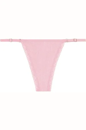 Merkloos Sexy Dames String - Ribstof - Dames Lingerie / Ondergoed - Kant - 95% Katoen