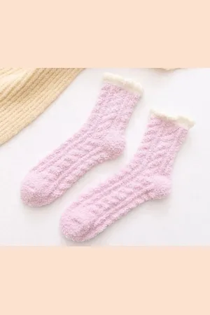 Merkloos Sokken - Huissokken Dames - Slofsokken - Bedsokken - Dikke Sokken - Wollen Sokken - 2 Paar