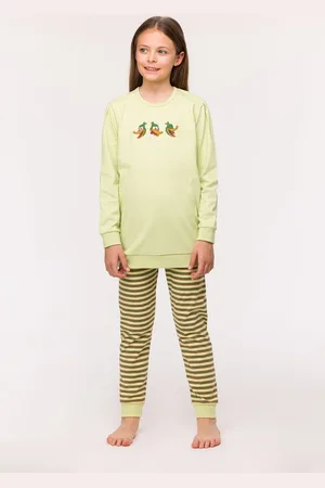 Woody Pyjama meisjes - eend - - 242-10-POP-S/705 - maat 164