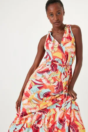 Garcia Dames All over print Jurk Oranje Sleeveless