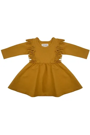 Little Indians Boho Dress Honey - Jurk - Lange Mouwen - Geel - Meisjes