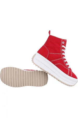 Merkloos Dilena fashion Sneakers platform hoge zool denim spijker canvas