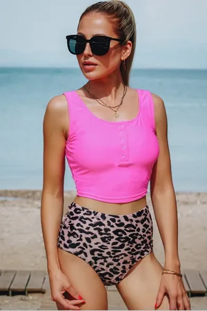 Merkloos Tankini 2-Delig Dames - Luipaard - Tjelena