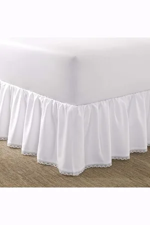Merkloos Luxe Premium Satijnkatoen Rokje - Gemakkelijk aan te brengen - Kreuk- en vervagingsbestendig - Stijlvol Design - Kingsize - Thuisdecoratie Corner Bed Skirt