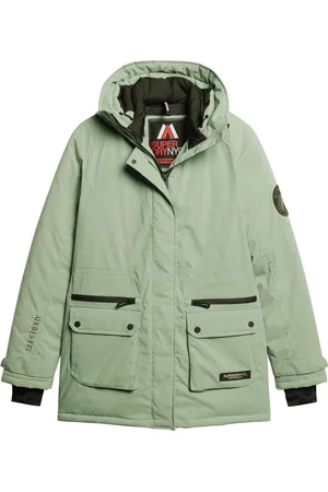 Superdry City Padded Parka Jacket Dames Jas - Desert Sage Green