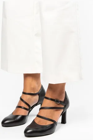 No Stress Dames - Zwarte leren pumps