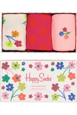 Happy Socks Flower Socks Gift Set (3-pack) - gekleurde bloemenzee - Unisex
