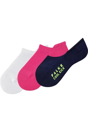 Falke Cool Kick 3 Pack Sneakersokken, Voering Sokken voor meisjes en jongens sneaker sokken en onzichtbare voering sokken zonder motief met pluche zool Ademend Sneldrogend Multipack Veelkleurig Kinderen sokken