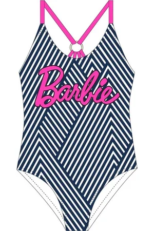 Merkloos Barbie badpak navy maat 128/134