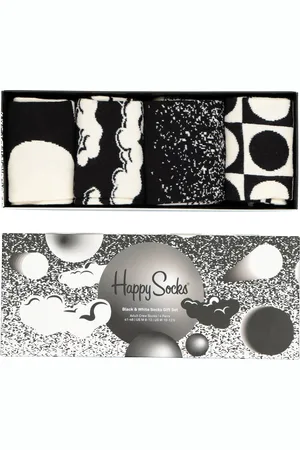 Happy Socks Black & White Socks Gift Set (4-pack) - Unisex