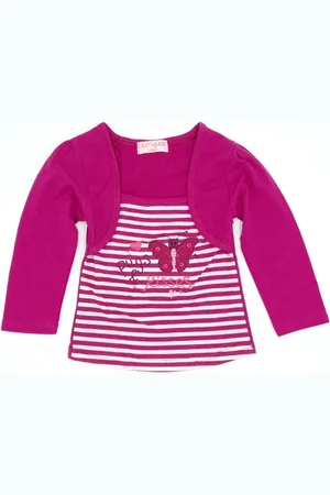 Merkloos Bolero longsleeve meisjes babykleding katoen vlinder maat 74/80