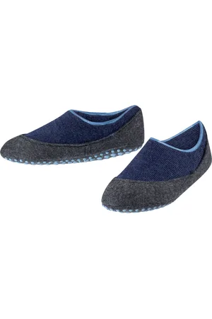 Falke Cosyshoe antislip noppen merinowol huissokken pantoffels kinderen blauw