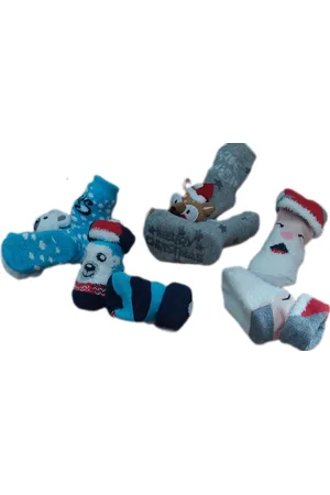 Apollo Baby - Kerstsokken - Set van 4 paar - Huissokken - Sokken - Unisex - kinderen - New Born - Warme wintersokken - Anti-slip - Kleur Meerkleurig