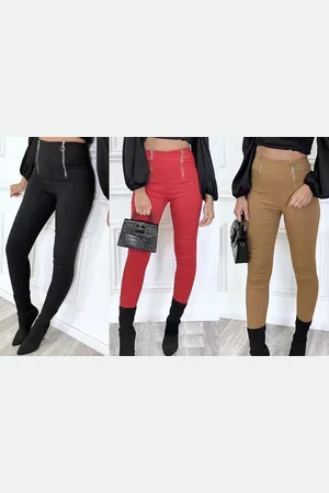 Merkloos Damesbroek fashion broek hoge taille maat S