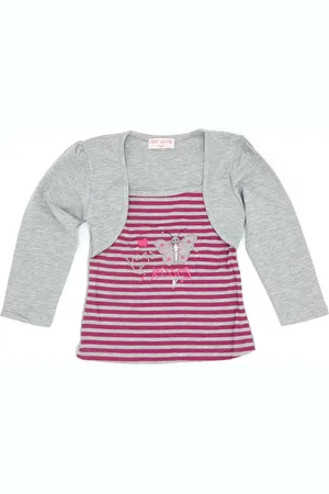 Merkloos Bolero longsleeve meisjes babykleding katoen vlinder maat 74/80