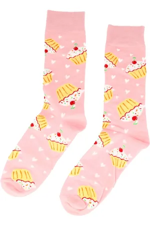 Merkloos Sokken - Cupcake - Katoen - Uniseks - Schoenmaat 36-43 - Socks Verjaardag Feest Taart