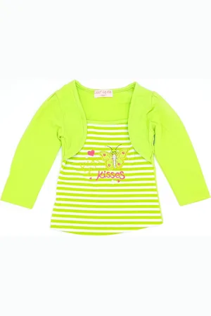 Merkloos Bolero longsleeve meisjes babykleding katoen vlinder maat 98/104