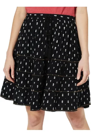 Superdry Rok Vintage Embellished Mini Skirt W7210193a Black Geo M2s Dames