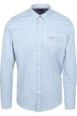 NZA NZA - Blauw stretch overhemd van katoen