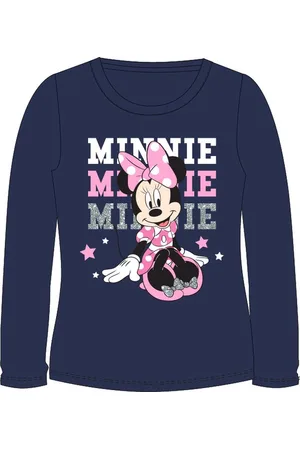 Merkloos Minnie Mouse longsleeve shirt met glitternaam donker blauw maat 128