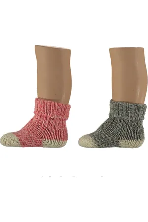 Apollo Wollen - Sokken - Baby - Roze - Grijs