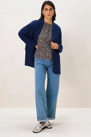 Sissy-Boy Donkerblauwe oversized blazer met embroidery