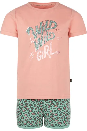 Charlie Choe Pyjama - Shortama - Groen - Roze - Panter