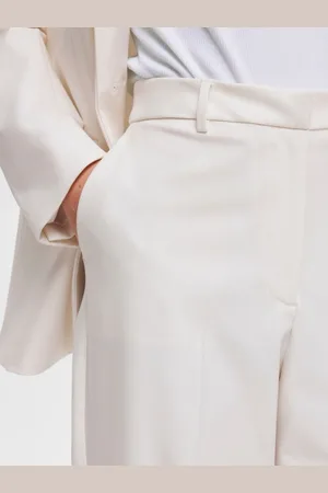 SELECTED Eliana HW Wide Pant Snow White