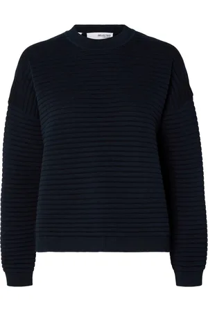 SELECTED Laurina OC LS Knit O-Neck Dark Sapphire