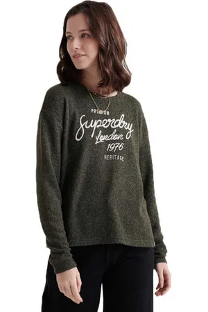 Superdry Maddie Graphic T-shirt Met Lange Mouwen Groen XS Vrouw