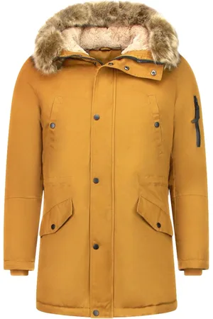 Enos Lange Heren Winterjas – Met Faux Bontkraag– Heren Winterjas Heren Jas